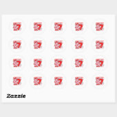 Retro Checkered Valentine Six Seven Meme 67 Viral  Ronde Sticker (Vel)