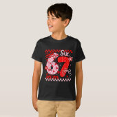 Retro Checkered Valentine Six Seven Meme 67 Viral  T-shirt (Voorkant volledig)