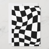Retro Checkered verjaardagsuitnodiging Kaart (Achterkant)