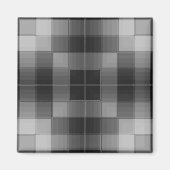 Retro Checkers - Grijs Magneet (Voorkant)