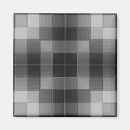 Retro Checkers - Grijs Magneet