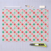 Retro Checkers kerstpatroon - rood roze groen Tissuepapier (Craft)