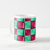 Retro Checks Diner Pret Fun Lounge Koffiemok (Voorkant links)