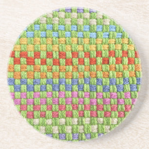 Retro Cheerful Potholder Weave Onderzetter
