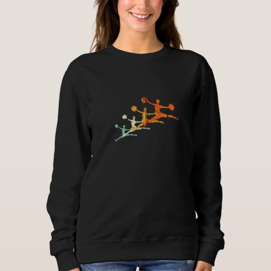 Retro  Cheerleader Cheerleidende Zip Trui (Voorkant)