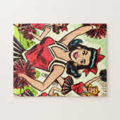 Retro Cheerleader Comics Legpuzzel (Horizontaal)