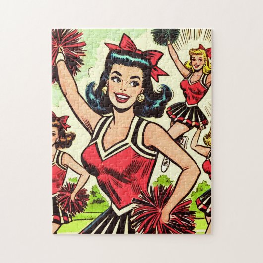 Retro Cheerleader Comics Legpuzzel (Verticaal)