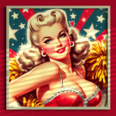 Retro Cheerleader Pin-up Poster