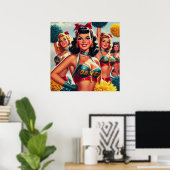 Retro Cheerleader Pin-ups Poster (Thuiskantoor)