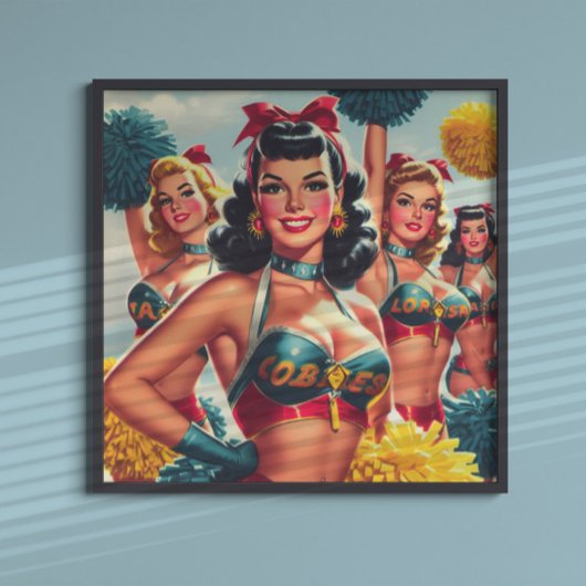 Retro Cheerleader Pin-ups Poster