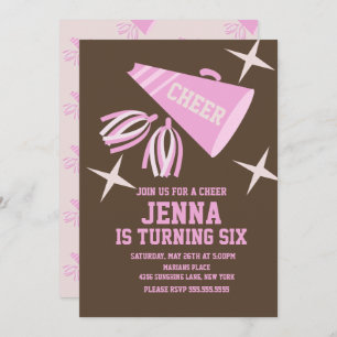 Retro Cheerleading Party Birthday Invitation