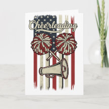 Retro Cheerleading USA Vlag Oude Pom-ontwerp