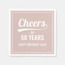 Retro Cheers tot 50 jaar 50e verjaardag Roze