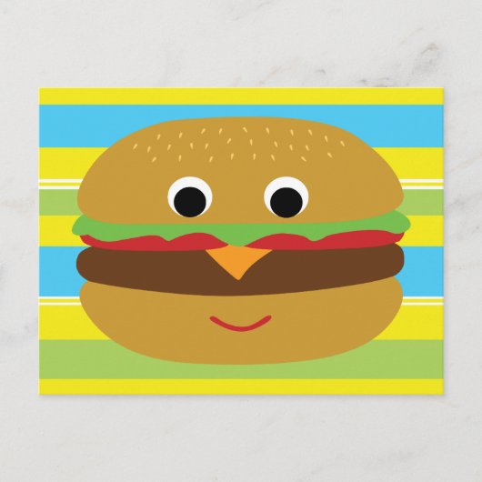 Retro Cheeseburger Briefkaart (Voorkant)