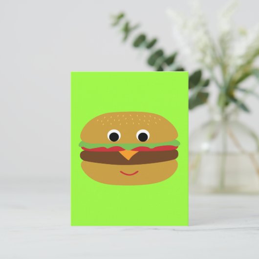 Retro Cheeseburger Briefkaart (Staand voorkant)