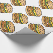 Retro cheeseburger cadeaupapier (Hoek)