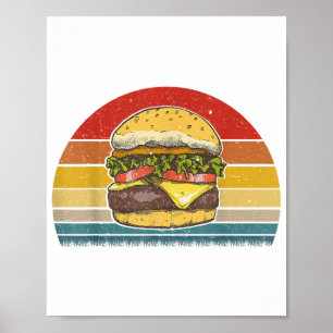 Retro  Cheeseburger Design Costume Hamburge Poster