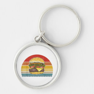 Retro  Cheeseburger Design Costume Hamburge Sleutelhanger
