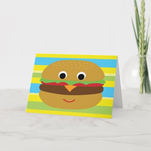 Retro Cheeseburger Kaart (Voorkant)