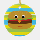 Retro Cheeseburger Keramisch Ornament (Voorkant)