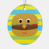 Retro Cheeseburger Keramisch Ornament (Links)