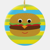 Retro Cheeseburger Keramisch Ornament (Achterkant)