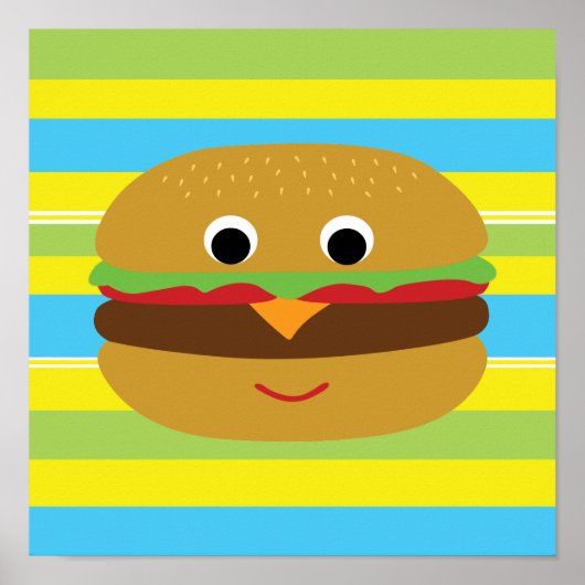 Retro Cheeseburger Poster (Voorkant)