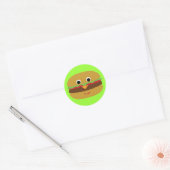 Retro Cheeseburger Ronde Sticker (Envelop)