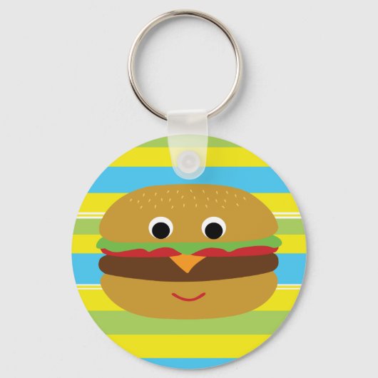 Retro Cheeseburger Sleutelhanger (Voorkant)
