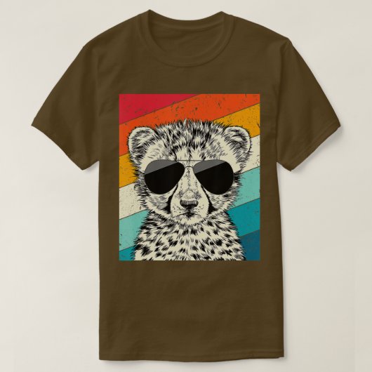 Retro  Cheetah met zonnebril Wild Life Lo T-shirt (Design voorkant)