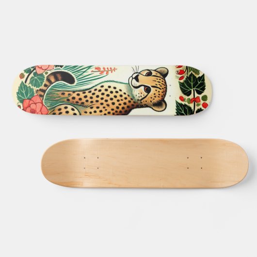 Retro Cheetah Persoonlijk Skateboard (Horizontaal)