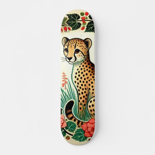 Retro Cheetah Persoonlijk Skateboard (Voorkant)