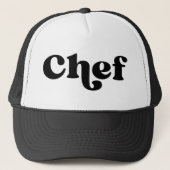 Retro Chef Black en White Trucker Pet (Voorkant)