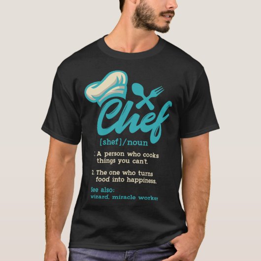 Retro Chef Definitie Koken Guru Chief Cook T-shirt (Voorkant)