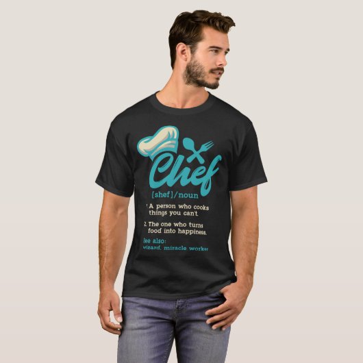 Retro Chef Definitie Koken Guru Chief Cook T-shirt (Voorkant volledig)