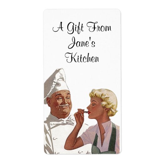 Retro Chef Labels Label Cadeaus van Keuken Cadeau (Voorkant)