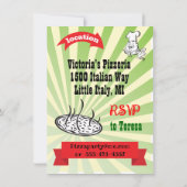 Retro Chef Pizza Verjaardagsfeestje Poster Stijl Kaart (Achterkant)