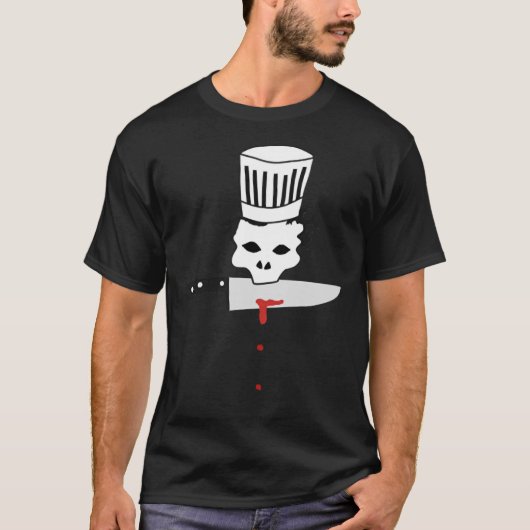 Retro Chef Skull with Knife Anthony Bourdain&x27;s T-shirt (Voorkant)