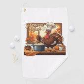 Retro Chef Turkije Thanksgiving Classic T-shirt Golfhanddoek (Insitu)