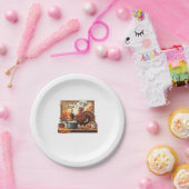 Retro Chef Turkije Thanksgiving Classic T-shirt Papieren Bordje (Feest)