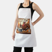 Retro Chef Turkije Thanksgiving Classic T-shirt Schort (Insitu)
