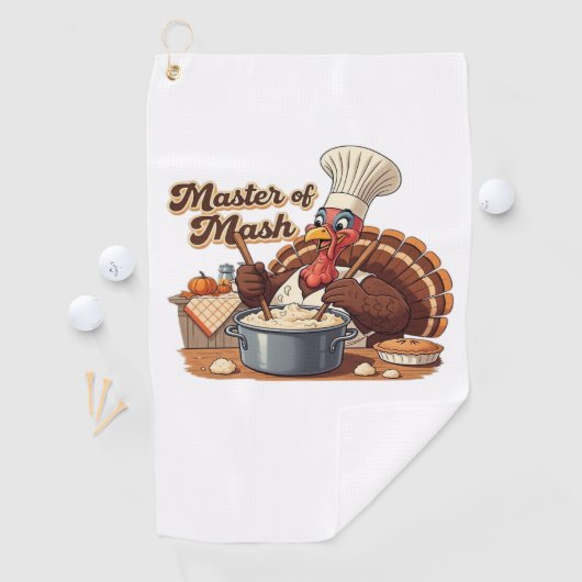 Retro Chef Turkije Thanksgiving Oversized T-shirt Golfhanddoek (Insitu)