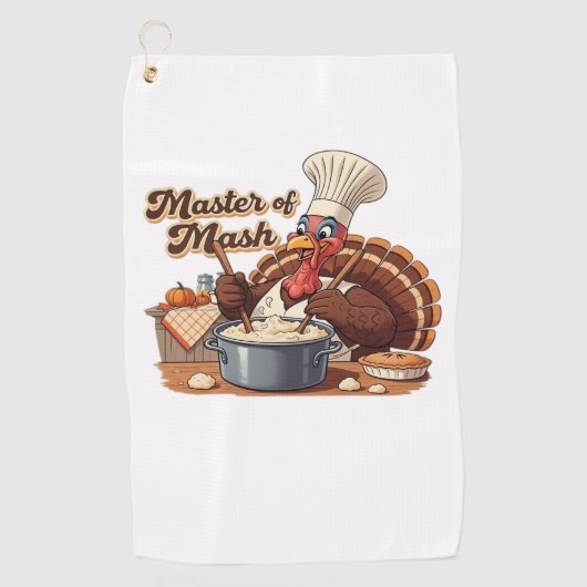 Retro Chef Turkije Thanksgiving Oversized T-shirt Golfhanddoek (Voorkant)