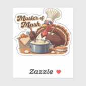 Retro Chef Turkije Thanksgiving Oversized T-shirt Sticker (Vel)