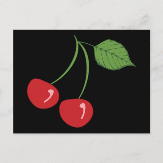 Retro Cherries Briefkaart (Voorkant)