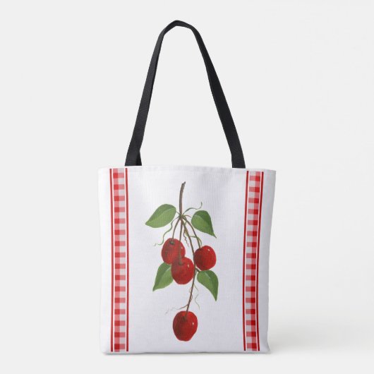 Retro Cherries Canvas tas (Achterkant)