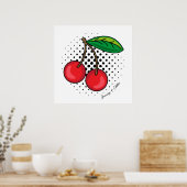 Retro Cherries Comic Book Food Pop Art Poster (Keuken)