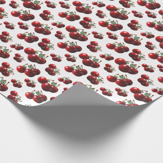 Retro Cherries fresh picked  Cadeaupapier (Hoek)