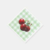 Retro Cherries fresh picked green gingham Servet (Hoek)