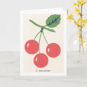 Retro Cherries Kaart (Gele Bloem)